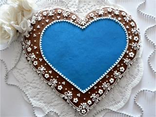 Velké srdce bílo-modré