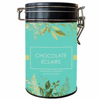 anglické karamelové bonbóny CHOCOLATE ÉCLAIRS v dárkové plechovce 250g
