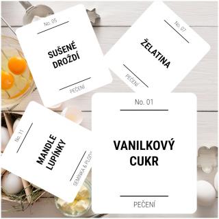 etikety na kořenky hranaté s kulatým rohem bílé SPECIÁL PEČENÍ (30 ks)