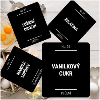 etikety na kořenky hranaté s kulatým rohem černé SPECIÁL PEČENÍ (30 ks)