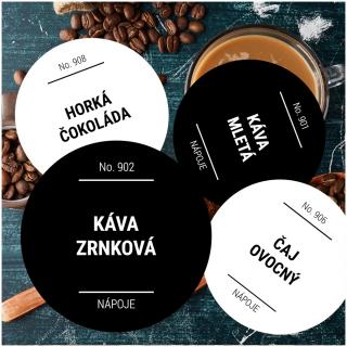 etikety na potraviny kulaté NÁPOJE (12 ks)