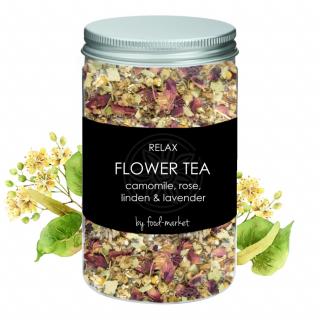 FOOD-MARKET květinový čaj RELAX - heřmánek, růže, lípa a levandule 50g
