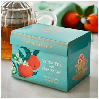 FORTNUM &amp; MASON zelený čaj S MANDARINKOU 15 hedvábných pyramid