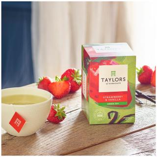 TAYLORS OF HARROGATE zelený čaj jahoda a vanilka 20 sáčků