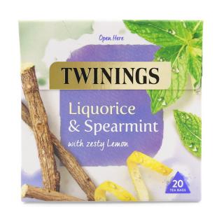 TWININGS - Bylinný čaj LÉKOŘICE, MÁTA A CITRÓNOVÁ KŮRA (20 sáčků / 40g)