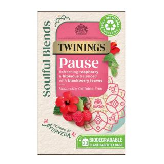 TWININGS - čaj SOULFUL BLENDS PAUSE s malinami, ibiškem a listy ostružiníku (20 sáčků/ 36g)