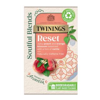 TWININGS - čaj SOULFUL BLENDS RESET s broskví, pomerančovým květem, kopřivou a meduňkou (20 sáčků / 34g)