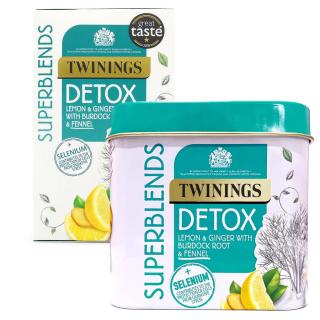 TWININGS - čaj SUPERBLENDS DETOX s plechovkou (30 sáčků)