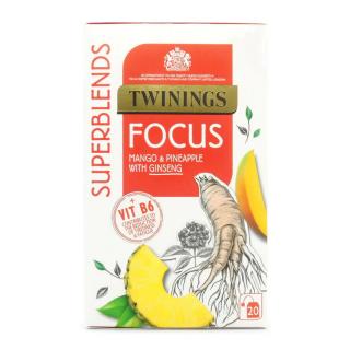 TWININGS - čaj SUPERBLENDS FOCUS s mangem, ananasem a ženšenem (20 sáčků/30g)
