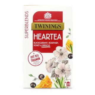 TWININGS - čaj SUPERBLENDS HEARTEA s černým rybízem, medem a rozmarýnem (20 sáčků)