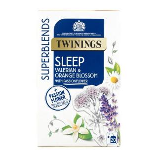 TWININGS - čaj SUPERBLENDS SLEEP s heřmánkem, mučenkou, levandulí, květem pomerančovníku a valeriánským kořenem (20 sáčků/ 40g)