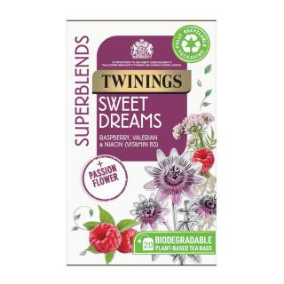 TWININGS - čaj SUPERBLENDS SWEET DREAMS s malinami, mučenkou a kořenem kozlíku (20 sáčků)