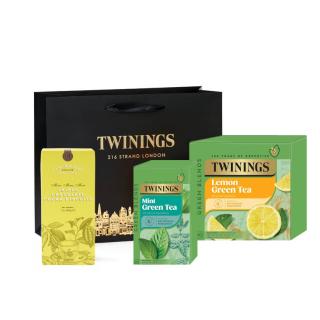 TWININGS dárkový set čajů a sušenek GREEN FAVOURITES