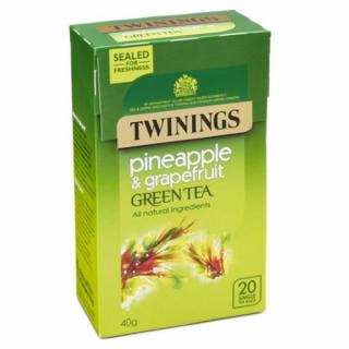 TWININGS - Zelený čaj ANANAS &amp; GRAPEFRUIT (20 sáčků / 40g)