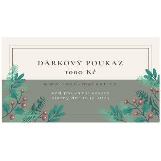 vánoční dárkový poukaz 1000 Kč elektronický food-market