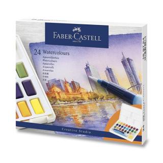 Akvarelové barvy FABER-CASTELL, 24ks v plastové krabičce