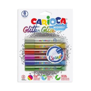 CARIOCA glitrové lepidlo se třpytkami 6x10,5ml, metalické
