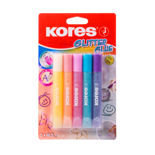 KORES glitrové lepidlo se třpytkami 5x10,5ml, pastelové