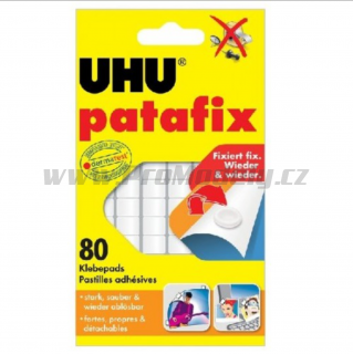 Samolepicí bílá guma UHU Patafix, 80 kusů