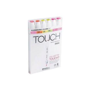 Touch Twin Brush Marker 6ks, fluorescentní tóny