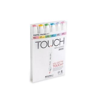 Touch Twin Brush Marker 6ks, pastelové tóny