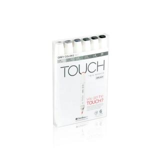 Touch Twin Brush Marker 6ks, šedé Cool