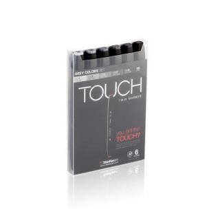 Touch Twin Marker 6ks, šedé Cool