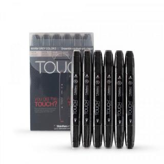Touch Twin Marker 6ks, šedé Warm