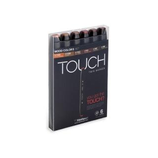 Touch Twin Marker 6ks, tóny dřeva