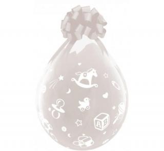 Balón latex 45 cm - transparentní -Baby - k plnění dárků - 1 ks