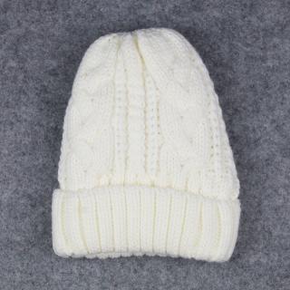 Bílá zimní pletená zateplená čepice bez bambule nebo s bambulí A1/6 (Dámská / pánská vlněná unisex teplá čepice s teplou podšívkou)