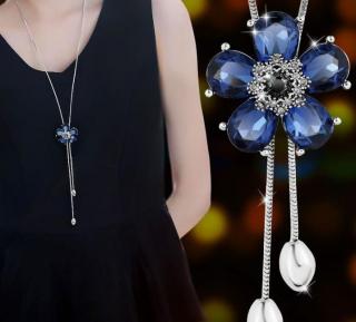 Módní dlouhý posuvný náhrdelník, řetízek s přívěskem /60 (Luxusní dlohý řetízek s přívěškem, dlouhý náhrdelník )