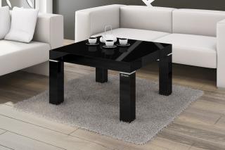 Konferenční stolek BAKTO (černý) (Luxusní konferenční stolek vyrobený z kvalitní MDF v nejvyšším lesku na trhu. Materiál je odolný proti škrábancům a vlhkosti. Délka 80cm.)