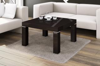 Konferenční stolek BAKTO (hnědý) (Luxusní konferenční stolek vyrobený z kvalitní MDF v nejvyšším lesku na trhu. Materiál je odolný proti škrábancům a vlhkosti. Délka 80cm.)