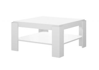 Konferenční stolek BRODY (bílý) (Luxusní konferenční stolek vyrobený z kvalitní MDF v nejvyšším lesku na trhu. Materiál je odolný proti škrábancům a vlhkosti. Délka 84cm.)