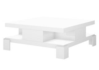 Konferenční stolek JOKER (bílá) (Luxusní konferenční stolek vyrobený z kvalitní MDF v nejvyšším lesku na trhu. Materiál je odolný proti škrábancům a vlhkosti. )