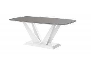 Konferenční stolek PERFEKT (šedá + bílý lesk) (Luxusní konferenční stolek vyrobený z kvalitní MDF v nejvyšším lesku na trhu. Materiál je odolný proti škrábancům a vlhkosti. Délka 125cm.)