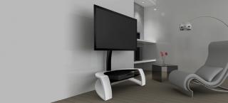 Televizní stolek Galby (Moderní TV stolek s natáčecím stojanem pro televize s uhlopříčkou do 55 )