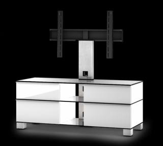 TV stolek SONOROUS 8220 (bílý) (Luxusní televizní stolek v perfektním dílenském zpracování pro televize do 50kg a celkové nosnosti 100kg. Systém vedení skryté kabeláže a odvětrání. Stolek je dostupný v několika barev. provedení které můžete kombinovat.)