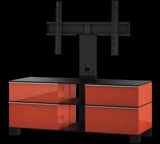 TV stolek SONOROUS 8220 (červený) (Luxusní televizní stolek v perfektním dílenském zpracování pro televize do 50kg a celkové nosnosti 100kg. Systém vedení skryté kabeláže a odvětrání. Stolek je dostupný v několika barev. provedení které můžete kombinovat.