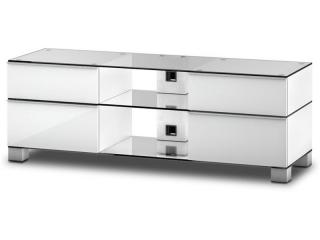 TV stolek SONOROUS MD 9240 (bílá) (Luxusní televizní stolek v kombinaci (sklo, kov, dřevo) pro televize do 60  se zatížením do 80kg)