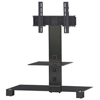 TV stolek SONOROUS PL 2500 (černé sklo + černé nohy) (Moderní televizní stolek v kombinaci sklo / kov. Stolek je vyroben z tvrzeného skla a leštěného hliníku. Je ideální pro televize do 42  a váhy 30kg.)