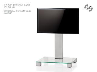 TV stolek SONOROUS PL 2511 (čiré sklo + stříbrné nohy) (Moderní televizní stolek v kombinaci sklo / kov. Stolek je vyroben z tvrzeného skla a leštěného hliníku (nerez). Je ideální pro televize do 50  a váhy 40kg.)