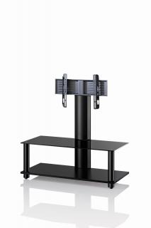 TV stolek ULTIMATE ES100 (černý) (Moderní televizní stolek se sloupkem a držákem na televizi umožňující rotaci do obou stran. TV stolek je vhodný na televize do 42  a váhy 50kg)