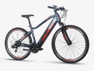 Crussis e-Cross 1.8-S 2023 - krosové elektrokolo 28  - 630 Wh (17,5 Ah) - šedá/červená