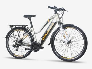 Crussis e-Savela 1.8 2023 - trekingové elektrokolo dámské 28  - 468 Wh (13 Ah) - stříbrná/černá