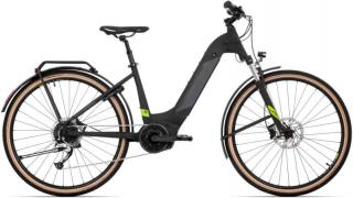 Rock Machine CrossRide e500B Touring 2024 - trekingové elektrokolo 28  - 500 Wh (14 Ah) - Matte Black/Dark Grey/Radioactive Yellow - vel. 19  (L)