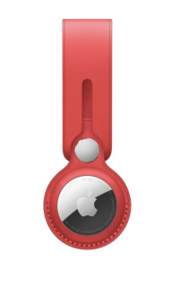 Apple poutko na AirTag, kožené, (PRODUCT)RED - červená