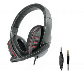 Drátový headset P30 s mikrofonem - černý