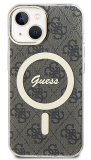 Guess IML 4G MagSafe Zadní Kryt pro iPhone 15 Brown